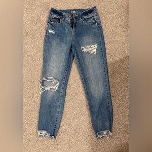 Distressed Blue Jeans
